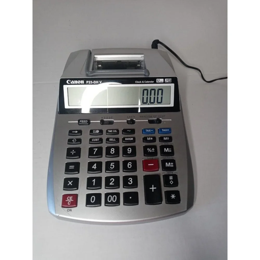 Canon P23-DH V Mini Desktop 2 Color Printing Calculator 12 Digits XL Display